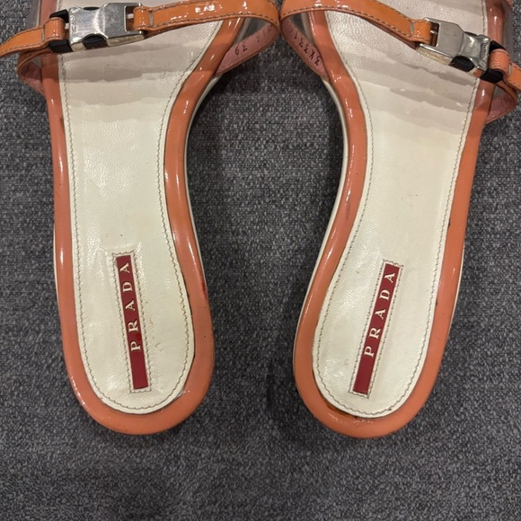 Prada Summer Orange Trim Mule Kitten Heel - Picture 3 of 5